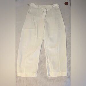 LOFT White Linen Blend Trousers NWT Lightweight Summer Pants Not see-through!